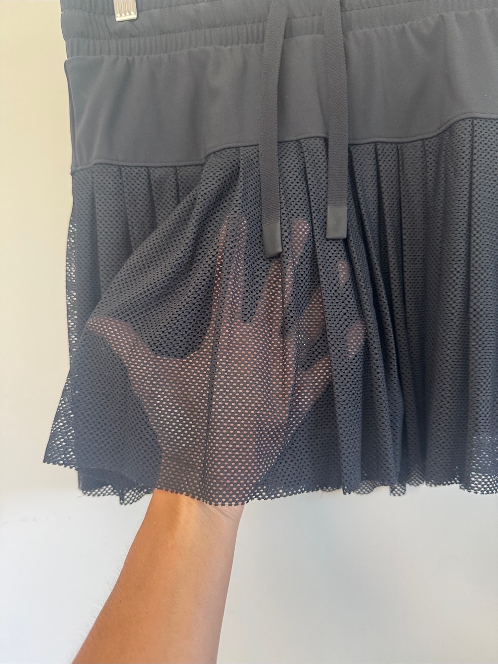 JoyLab Black Pleated Mesh Tennis Skirt - Picture 3 of 4